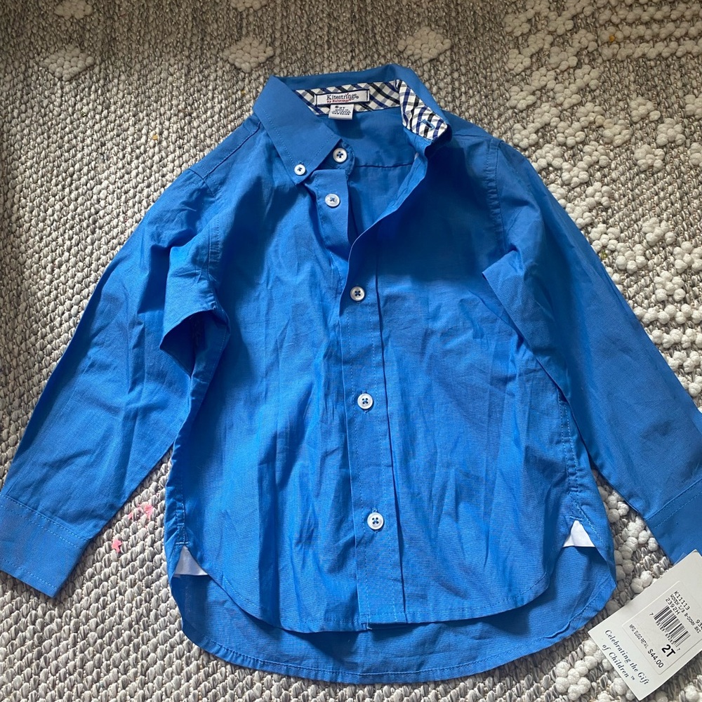NWT 2T toddler boy blue button down